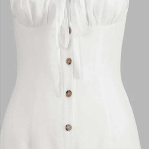 New with tags-White cotton and linen dress - Picture 2 of 8